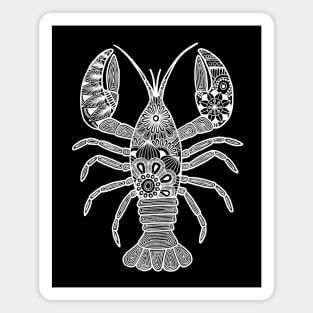 Lobster (black and white vertical) Magnet